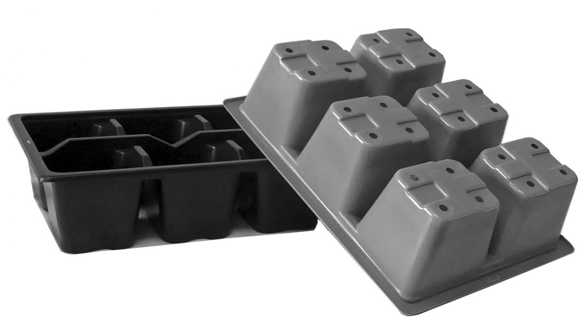 HSP 6 Cell Pack 400 Black or Grey H. Smith Plastics Ltd